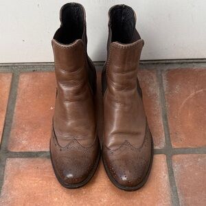 Elegant Brown Leather Ankle Boots